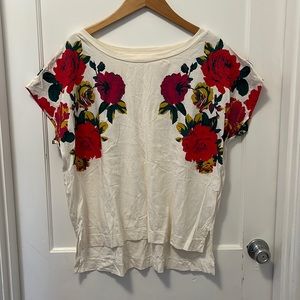 Floral slouchy sleeve top from Anthropologie